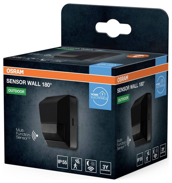 Produktbild: OSRAM HOMELIGHTING SENSOR WALL 180DEG IP55 DG 4099854454196 LED-Au&szlig;enwandleuchte