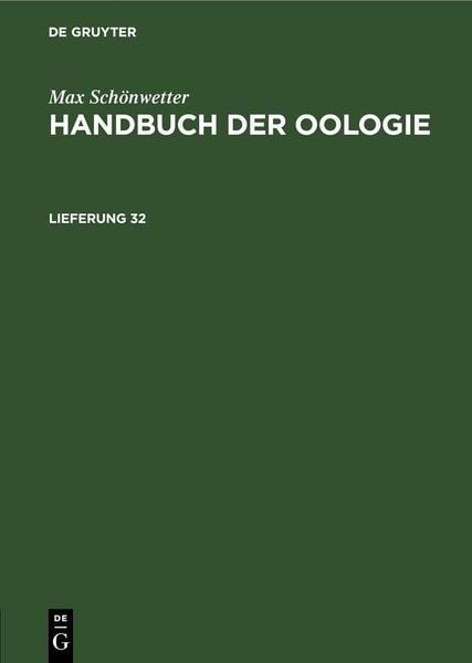 Produktbild: Handbuch der Oologie. Lieferung 32