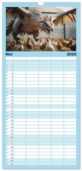 Produktbild: Familienplaner 2026 - Drachen - Herrscher der Welt mit 5 Spalten (Wandkalender, 21 x 45 cm) CALVENDO