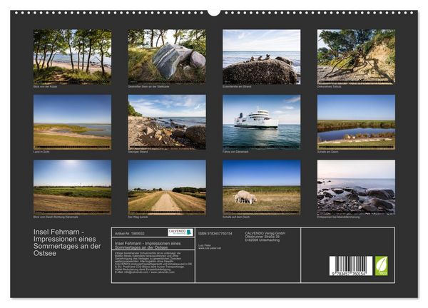 Produktbild: Insel Fehmarn - Impressionen eines Sommertages an der Ostsee (hochwertiger Premium Wandkalender 2026 DIN A2 quer), Kunstdruck in Hochglanz