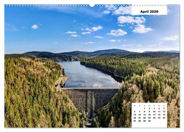 Produktbild: Unser Erzgebirge von oben (hochwertiger Premium Wandkalender 2026 DIN A2 quer), Kunstdruck in Hochglanz