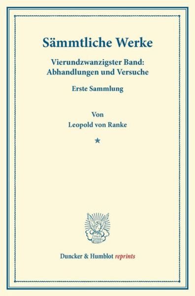Sämmtliche Werke., Taschenbuch von Leopold Ranke, Duncker & Humblot, 9783428168781