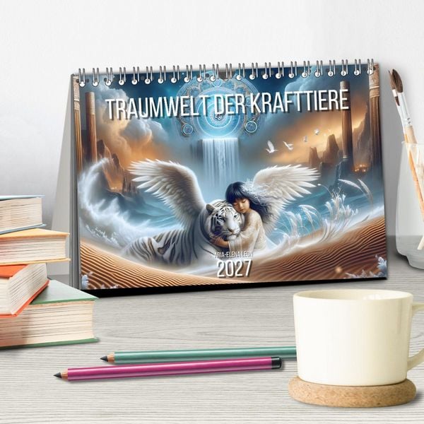 Produktbild: Traumwelt der Krafttiere (Tischkalender 2027 DIN A5 quer), CALVENDO Monatskalender