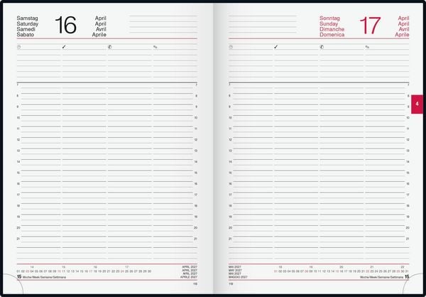 Produktbild: rido/id&eacute; 7027513907 Buchkalender Mod. Conform 2027 A4, Kunststoff, schwarz