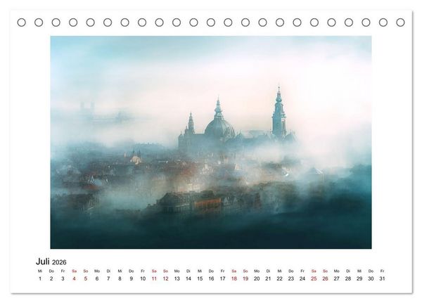 Produktbild: Fantasiest&auml;dte (Tischkalender 2026 DIN A5 quer), CALVENDO Monatskalender