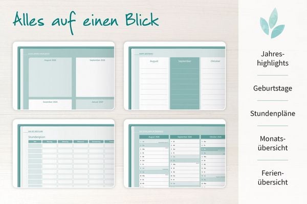 Produktbild: Mein Lehrerplaner A5+ &ndash; Ringbindung &ndash; Lehrerkalender f&uuml;r das Schuljahr 2026/2027 &ndash; Bl&auml;ttermeer