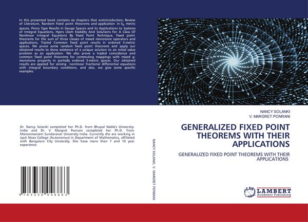 Produktbild: GENERALIZED FIXED POINT THEOREMS WITH THEIR APPLICATIONS