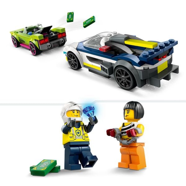 Produktbild: LEGO City 60415 Verfolgungsjagd mit Polizeiauto und Muscle Car, Auto-Spielzeug