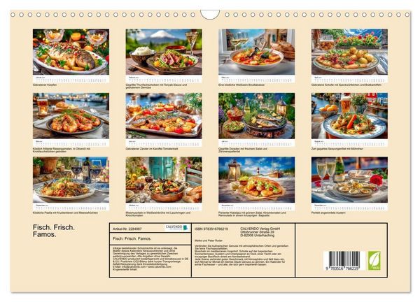 Produktbild: Fisch. Frisch. Famos. (Wandkalender 2027 DIN A3 quer), CALVENDO Monatskalender