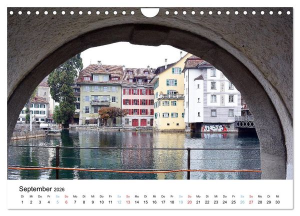 Produktbild: LUZERN Wo sich Reuss und Vierwaldst&auml;ttersee begegnen (Wandkalender 2026 DIN A4 quer), CALVENDO Monatskalender