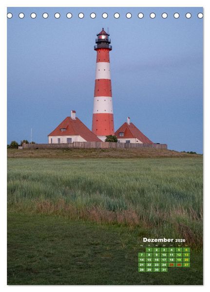 Produktbild: Westerhever - Wattwanderung in den Sonnenuntergang (Tischkalender 2026 DIN A5 hoch), CALVENDO Monatskalender
