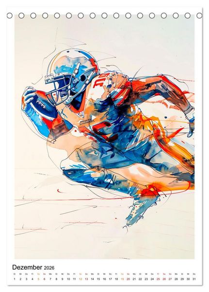 Produktbild: American Football - tolle Momente (Tischkalender 2026 DIN A5 hoch), CALVENDO Monatskalender