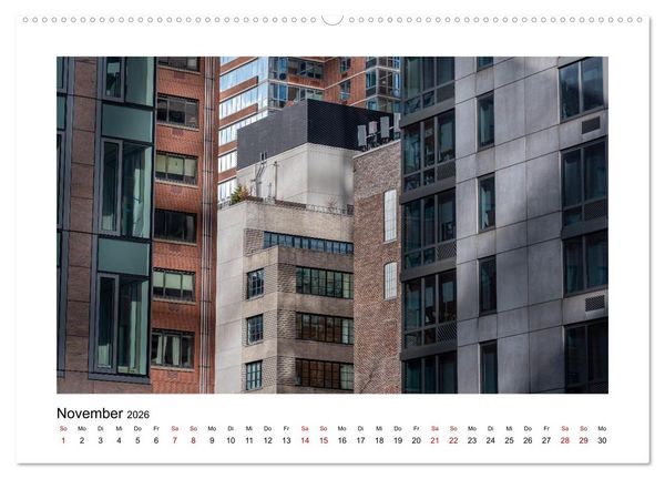 Produktbild: Fassadenpoesie &ndash; Muster & Strukturen aus New York (hochwertiger Premium Wandkalender 2026 DIN A2 quer), Kunstdruck in Hochglanz