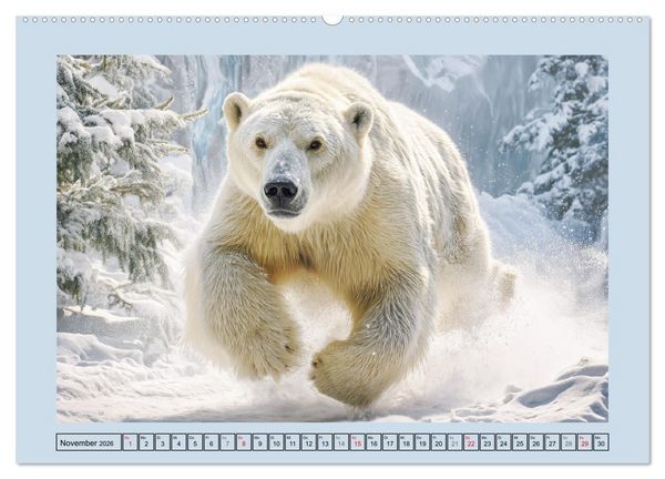 Produktbild: Im Reich der Eisb&auml;ren. Imposante K&ouml;nige des Nordlichts (hochwertiger Premium Wandkalender 2026 DIN A2 quer), Kunstdruck in Hochglanz