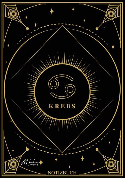 Produktbild: Edles Notizbuch Sternzeichen Krebs | Designed by Alfred Herler