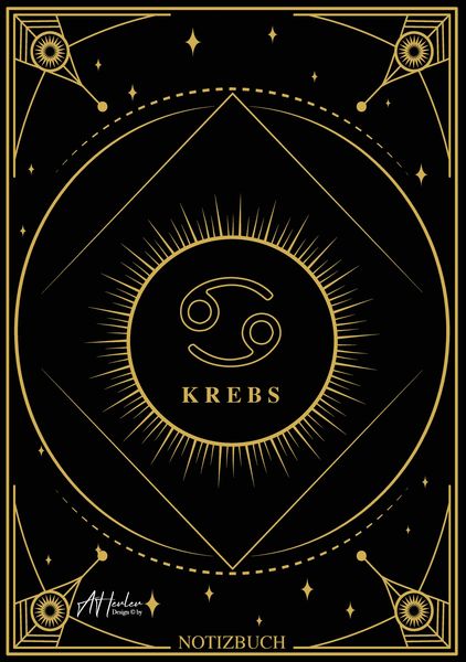 Produktbild: Edles Notizbuch Sternzeichen Krebs | Designed by Alfred Herler