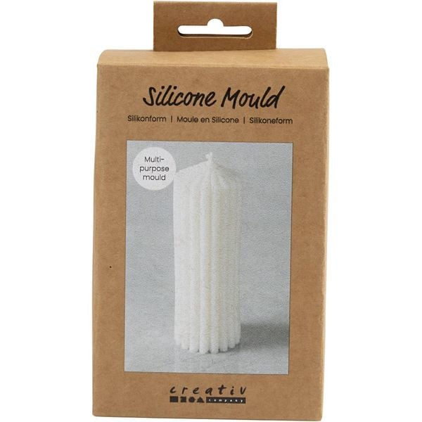 Produktbild: Creativ Company Silikonform, Gerippter Zylinder, H 12 cm, D 4 cm, 150 g, 1 Stk