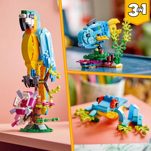LEGO Creator 3in1 31136 Exotischer Papagei Tier-Spielzeug-Set