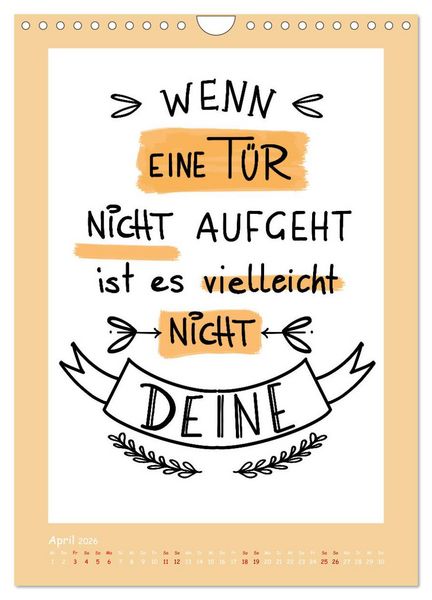 Produktbild: Nachgedacht-Spr&uuml;che und Zitate (Wandkalender 2026 DIN A4 hoch), CALVENDO Monatskalender