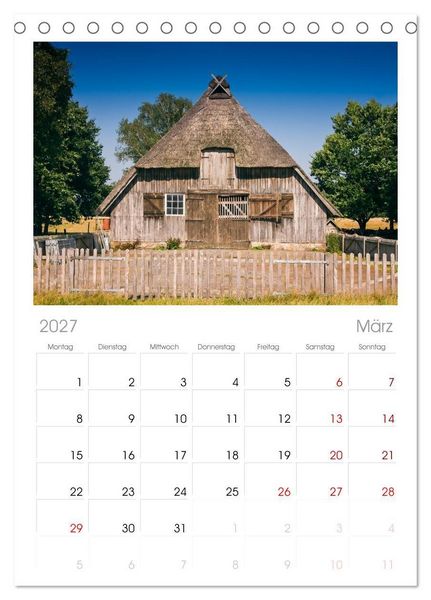 Produktbild: Tischplaner 2027 - L&uuml;neburger Heide - Im Wandel der Jahreszeiten (A5 Tischkalender zum Aufstellen) CALVENDO