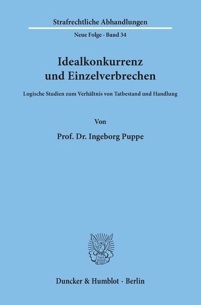 Produktbild: Idealkonkurrenz und Einzelverbrechen.