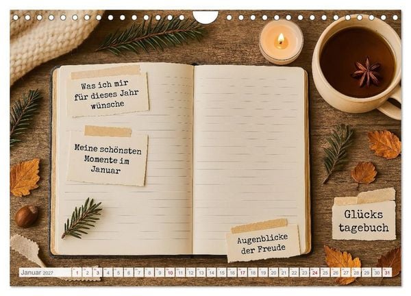 Produktbild: L&auml;cheln sammeln - Dein pers&ouml;nlicher Gl&uuml;ckskalender zum Mitgestalten (Wandkalender 2027 DIN A4 quer), CALVENDO Monatskalender
