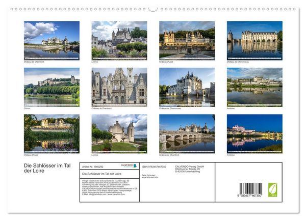 Produktbild: Die Schl&ouml;sser im Tal der Loire (hochwertiger Premium Wandkalender 2026 DIN A2 quer), Kunstdruck in Hochglanz