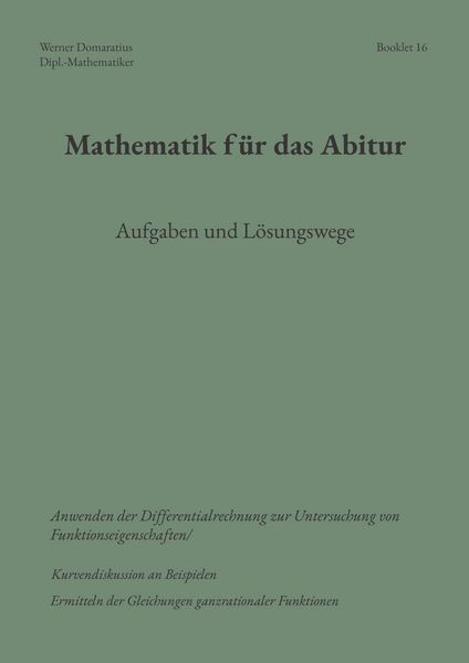 Produktbild: Mathematik f&uuml;r das Abitur
