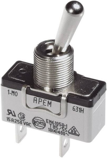 APEM 631H/2 631H/2 Kippschalter 250 V/AC 15A 1 x Aus/Ein rastend 1St.