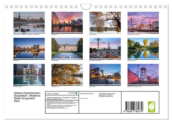 Produktbild: Urbane Impressionen. D&uuml;sseldorf - Moderne Stadt mit gr&uuml;nem Herz. (Wandkalender 2026 DIN A4 quer), CALVENDO Monatskalender