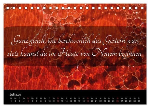 Produktbild: Mit Spr&uuml;chen und Weisheiten durch&acute;s Jahr (Tischkalender 2026 DIN A5 quer), CALVENDO Monatskalender