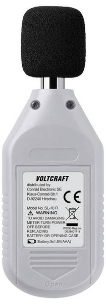 Produktbild: VOLTCRAFT Schallpegel-Messger&auml;t SL-10 R 30 - 130 dB 31.5 Hz - 8 kHz Geh&auml;use aus Recycling Granulat