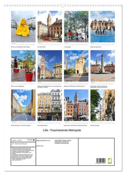 Produktbild: Lille - Faszinierende Metropole (Wandkalender 2026 DIN A2 hoch), CALVENDO Monatskalender