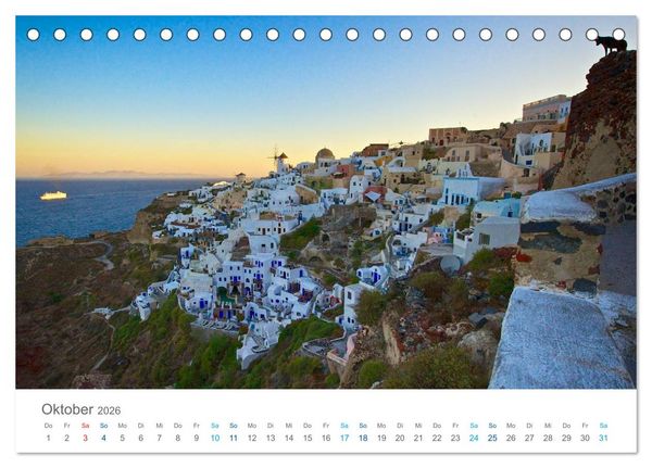 Produktbild: Santorin - Perle der Kykladen (Tischkalender 2026 DIN A5 quer), CALVENDO Monatskalender