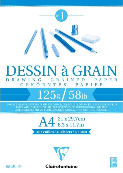Produktbild: Zeichenblock A4 verleimt, 21x29,7cm, 125g, 40 Blatt