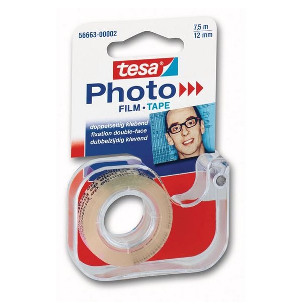 TESA Doppelseitiges Klebeband Photo, inkl. 1 Rolle 12 mm x 7,5 m