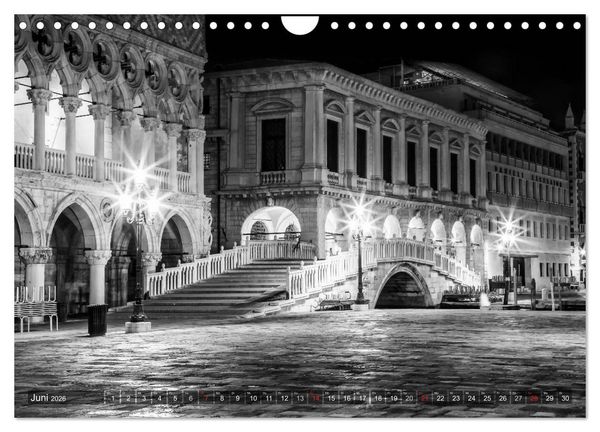Produktbild: Leuchtendes Venedig &hellip;in monochrom (Wandkalender 2026 DIN A4 quer), CALVENDO Monatskalender