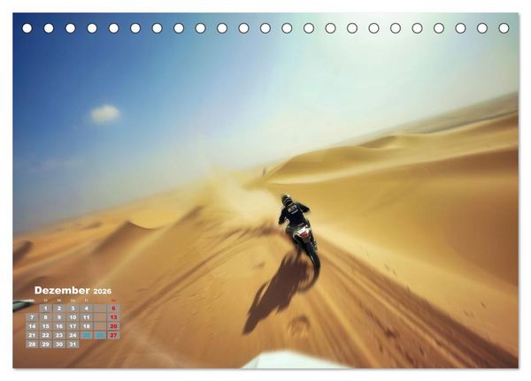 Produktbild: W&uuml;stenrallye Dakar Motorrad (Tischkalender 2026 DIN A5 quer), CALVENDO Monatskalender