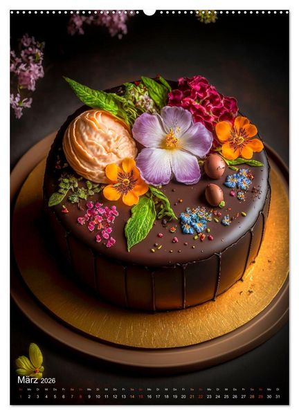 Produktbild: Back Kunst - S&uuml;&szlig;e K&ouml;stlichkeiten zum Dahinschmelzen (Wandkalender 2026 DIN A2 hoch), CALVENDO Monatskalender