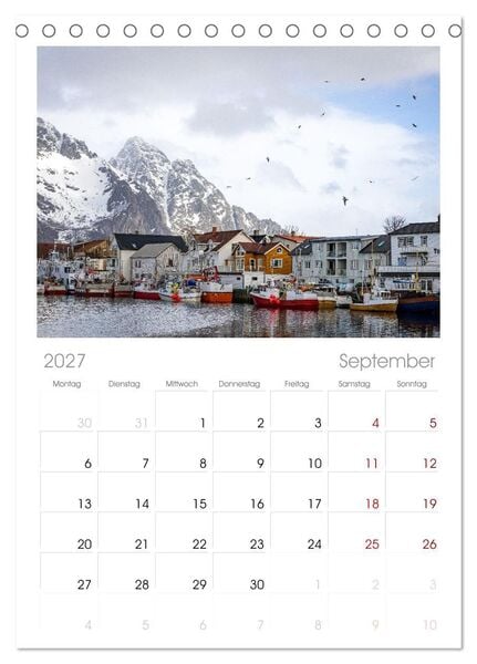 Produktbild: Tischplaner 2027 - Licht des Nordens - LOFOTEN (A5 Tischkalender zum Aufstellen) CALVENDO