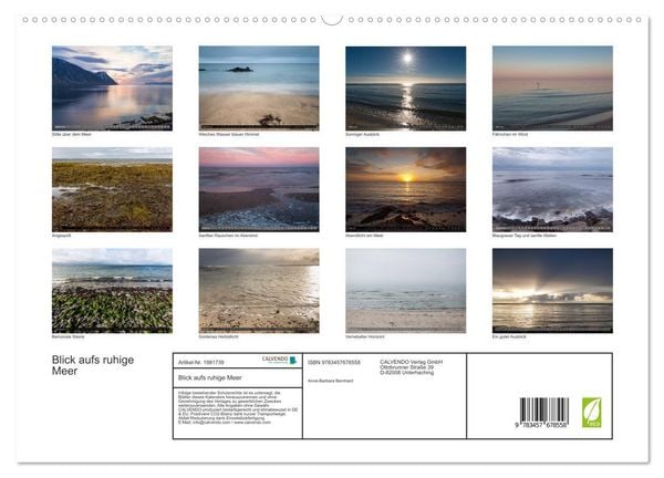 Produktbild: Blick aufs ruhige Meer (hochwertiger Premium Wandkalender 2026 DIN A2 quer), Kunstdruck in Hochglanz