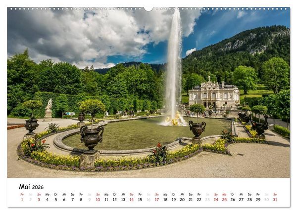 Produktbild: Schl&ouml;sser und G&auml;rten S&uuml;ddeutschland (hochwertiger Premium Wandkalender 2026 DIN A2 quer), Kunstdruck in Hochglanz