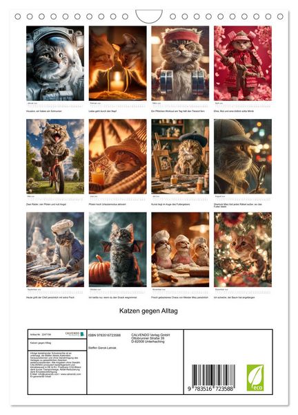 Produktbild: Katzen gegen Alltag (Wandkalender 2026 DIN A4 hoch), CALVENDO Monatskalender