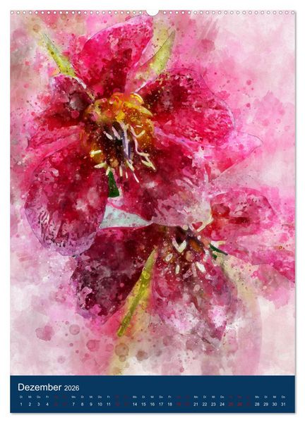 Produktbild: Wilde Blumen - Illustrierter Bl&uuml;tenzauber der Pflanzenwelt (Wandkalender 2026 DIN A2 hoch), CALVENDO Monatskalender