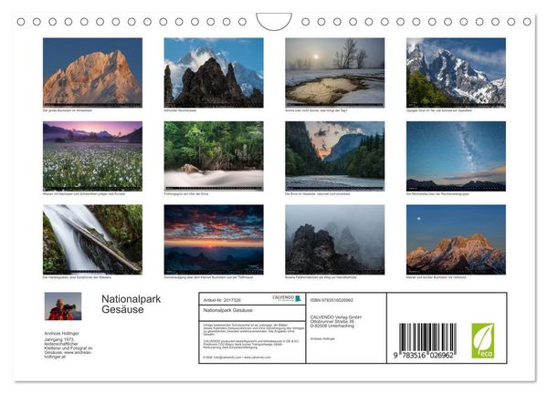 Produktbild: Nationalpark Ges&auml;use (Wandkalender 2026 DIN A4 quer), CALVENDO Monatskalender