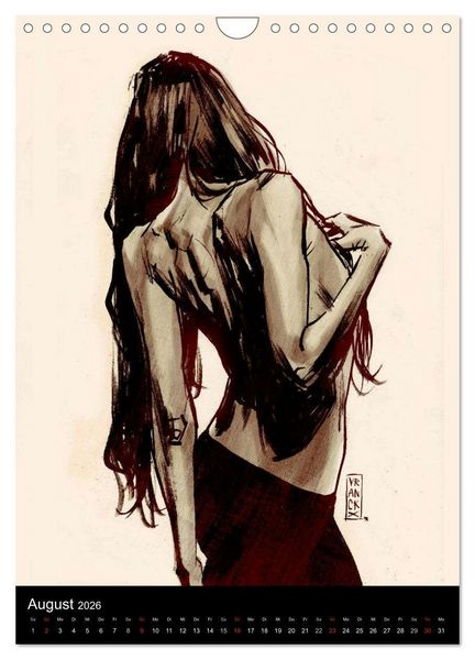 Produktbild: Les femmes de Gilles 2 by Gilles Vranckx - 12 Frauen-Illustrationen von dem Belgischen K&uuml;nstler Gilles Vranckx (Wandkalender 2026 DIN A4 hoch), CALVENDO Monatskalender