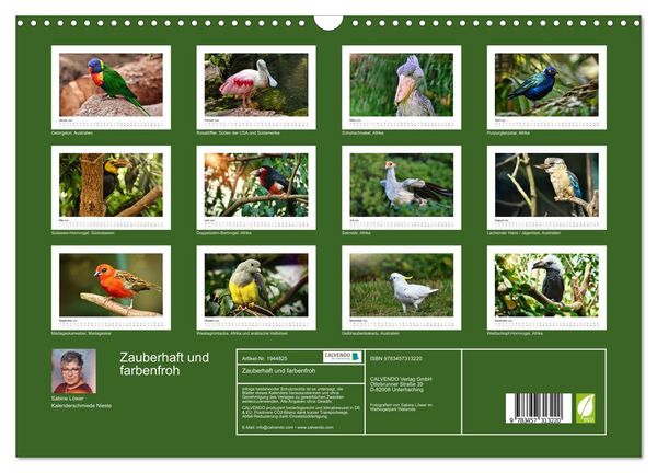Produktbild: Zauberhaft und farbenfroh (Wandkalender 2026 DIN A3 quer), CALVENDO Monatskalender