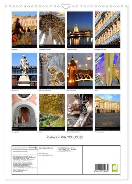 Produktbild: Collection Ville TOULOUSE (Calendrier mural 2026 DIN A3 horizontal), CALVENDO calendrier mensuel