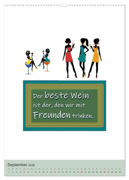 Produktbild: TRINKSPR&Uuml;CHE rund um Bier, Wein und Co. &hellip; (hochwertiger Premium Wandkalender 2026 DIN A2 hoch), Kunstdruck in Hochglanz