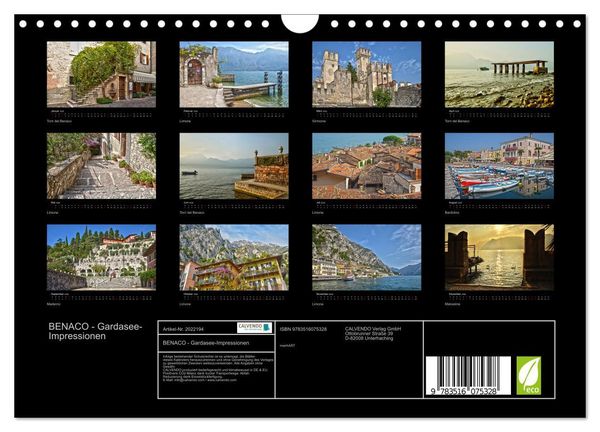 Produktbild: BENACO - Gardasee-Impressionen (Wandkalender 2026 DIN A4 quer), CALVENDO Monatskalender